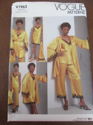Vogue 1962 Lingerie Pattern Robe Camisole Slip Dress Pants 6-14 Sleepwear UC FF - Image 1 of 2