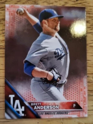 Brett Anderson 2016 Topps Mini Red Parallel #'d 1/5 Los Angeles Dodgers - Image 1 of 2