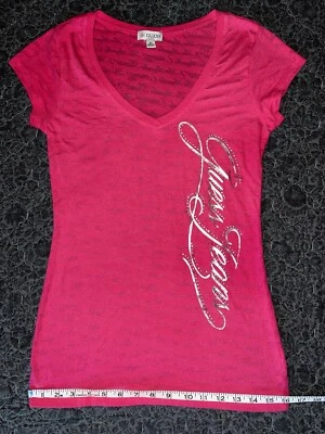 Camiseta top para mujer Guess con logotipo de diamantes de imitación talla XS Foto 1 de 4