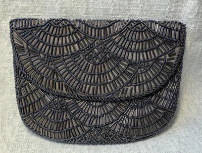 Bolso de mano vintage para mujer gris con cuentas usado Foto 1 de 4