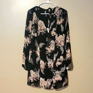 BCBG Black Floral Mini Dress Womens Size Small NWT - Imagen 1 de 6