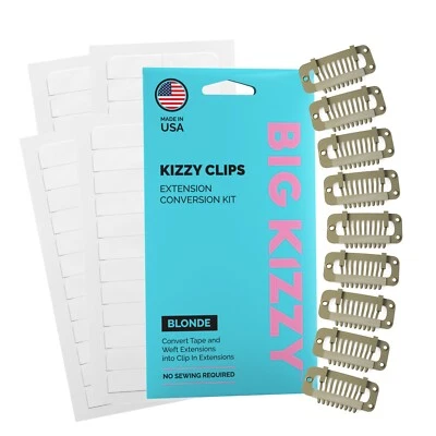 BIG KIZZY HAIR BIG KIZZY | SNAP CLIPS | Convert Tape & Weft Hair Into Clip Ins Blonde No Sewing
