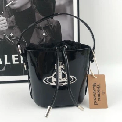 Vivienne Westwood Betty Small Bucket Bag Patent leather Black outlet New JP - Image 1 of 4