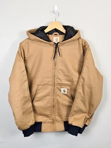 Carhartt Reworked Jacket Men's Large Tan Long Sleeve Hooded Full Zip - Picture 1 of 5