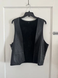 Gilet in pelle Mr. S XL San Francisco con catene laterali raro vintage biker bar usato in ottime condizioni - Foto 1 di 10