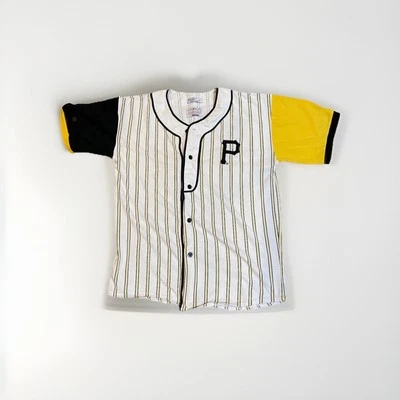 Vintage Starter Pittsburg Pirates Pinstripe Button Up Jersey Sz L Embroidered  - Image 1 of 4