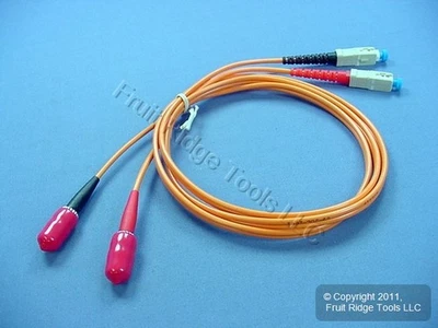 1M Leviton Fiber Optic Multi-Mode Duplex Patch Cable Cord ST SC 62mic CTD62-01M - Image 1 of 4