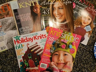 Lot Of 6 Interweave Knits & Knitsimple Magazines Including HOLIDAY ISSUES - Image 1 of 4