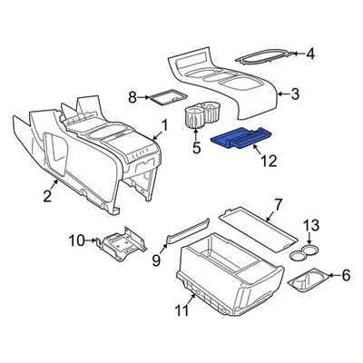 For Ram C/V 2012-2015 Ram 68067766AA Rear Console Mat - Image 1 of 2