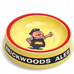 Brickwoods Ales Wade Regicor Ceramic Ashtray 1960s "Little Bricky" Vintage GUC - Picture 1 of 15