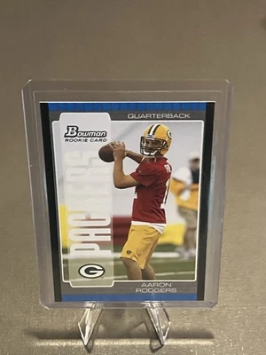 Tarjeta de novato 2005 Bowman - Aaron Rodgers #112 (RC) Green Bay Packers Foto 1 de 2