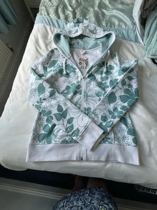 Roxy Women’s Sweatshirt Hoody UK Size S In White/Teal NWT - Picture 1 of 5