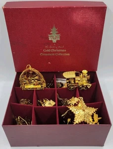 Lote de adornos navideños dorados Danbury Mint de colección años 80 90 2000 con caja  - Imagen 1 de 18