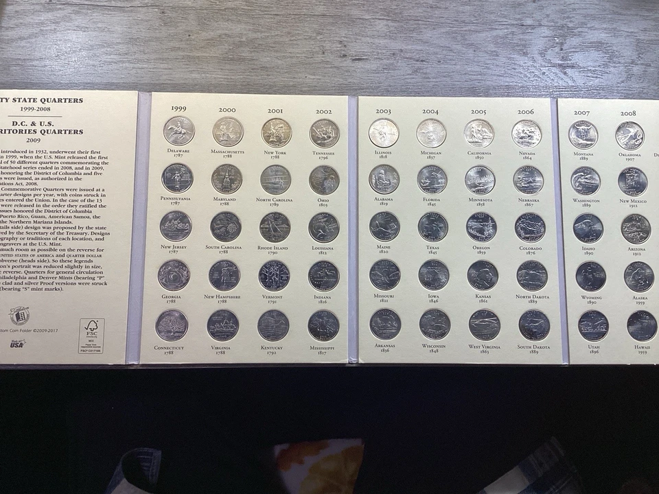 1999-2008 50 State Qtr & 2009 DC & US Territory Qtr Complete 56 Coin 0925 18rk - Image 1 of 4