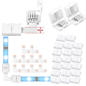 L Shape LED Strip Connectors 10-Pack with 20Pcs Clips, Unwired Solderless LED... - Picture 1 of 5