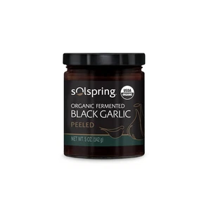 Solspring Organic Fermented Black Garlic - Peeled, 1 Jar (5 Oz.), Made in USA, U - Picture 1 of 12