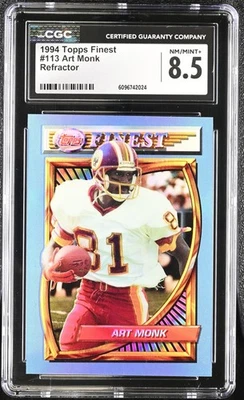 1994 Finest Refractor #113 Art Monk CGC 8.5 - Image 1 of 2