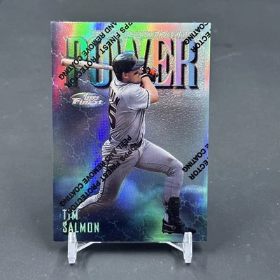 1997 Topps Finest POWER SILVER REFRACTOR #144 Silver Tim Salmon RARE PARALLEL - Image 1 of 2