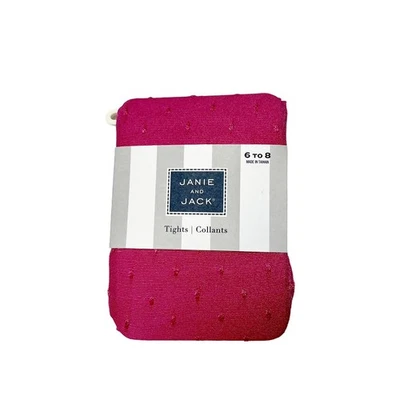 NWT Janie And Jack Swiss Dot Tights Size 6-8 - Image 1 of 3