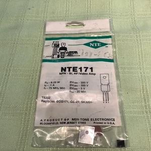 Transistor NTE171 NPN silicium AF/ampli vidéo (ECG171 GE-27 SK3201) - Photo 1/4