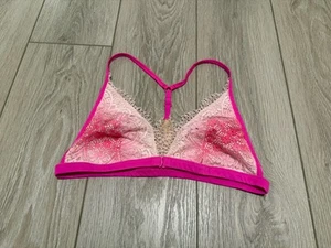 Victoria's Secret Bra Ombre PINK Lace Wireless Clasp Front Size Large - Picture 1 of 3