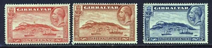 "GIBRALTAR KG V 1931-33 ""Roca"" Juego de piezas Perf. 14 SG 110, SG 111 y SG 113 COMO NUEVO - Imagen 1 de 2