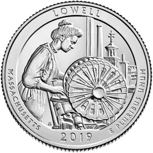 2019 P Lowell Massachusetts State Quarter Uncirculated From USA US Mint 25c Coin - Picture 1 of 5