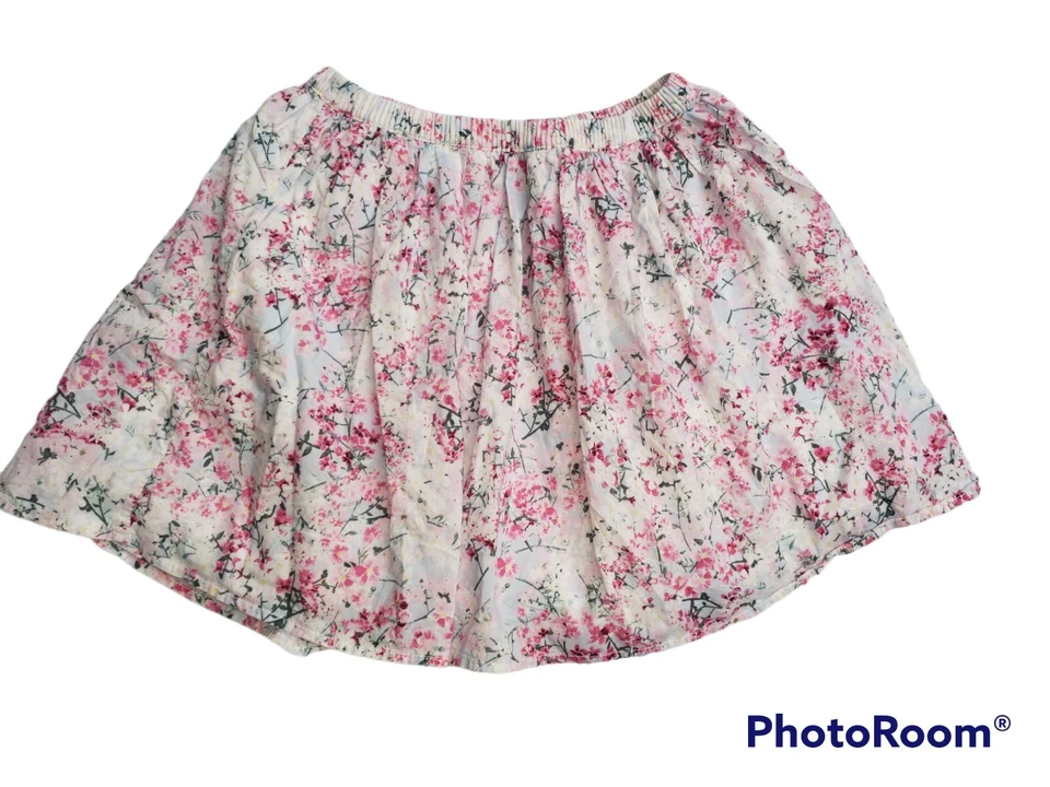Girls GAP Skirt XXL 14-16 Pink Floral Lined Elastic Waist Pleated Easter Spring - Изображение 1 из 4