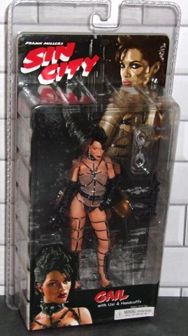 Sin City Series 1 Color GAIL w/ Uzi & Handcuffs 7" Figure 2005 Neca Sealed Cover