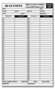 Official US chess Self-Duplicating Score Sheets - PACK OF 100 SHEETS - Picture 1 of 1
