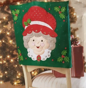 Plaid Bucilla-Mrs. Claus 84858-chair back cover felt Christmas decoration - Picture 1 of 7