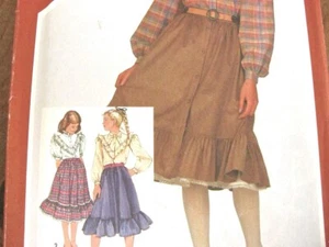 Girls Ruffled Skirt Sewing Pattern Blouse Petticoat Simplicity 6045 Size 7 Uncut - Picture 1 of 5