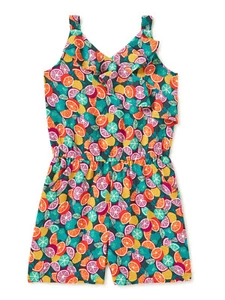 Wonder Nation Girls Sleeveless Printed Ruffle Romper Fruity Teal Size XL - Picture 1 of 3