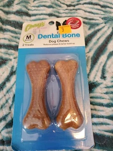 Chewy's Dental Bone DOG CHEWS 2 TREATS CHICKEN FLAVOR Reduce plaque &tartar A-05 - Picture 1 of 2