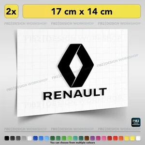2x Pegatinas Logo Renault Calcomanía Vinilo Clio Capture Megane Scenic - 17cm x 14cm - Imagen 1 de 4