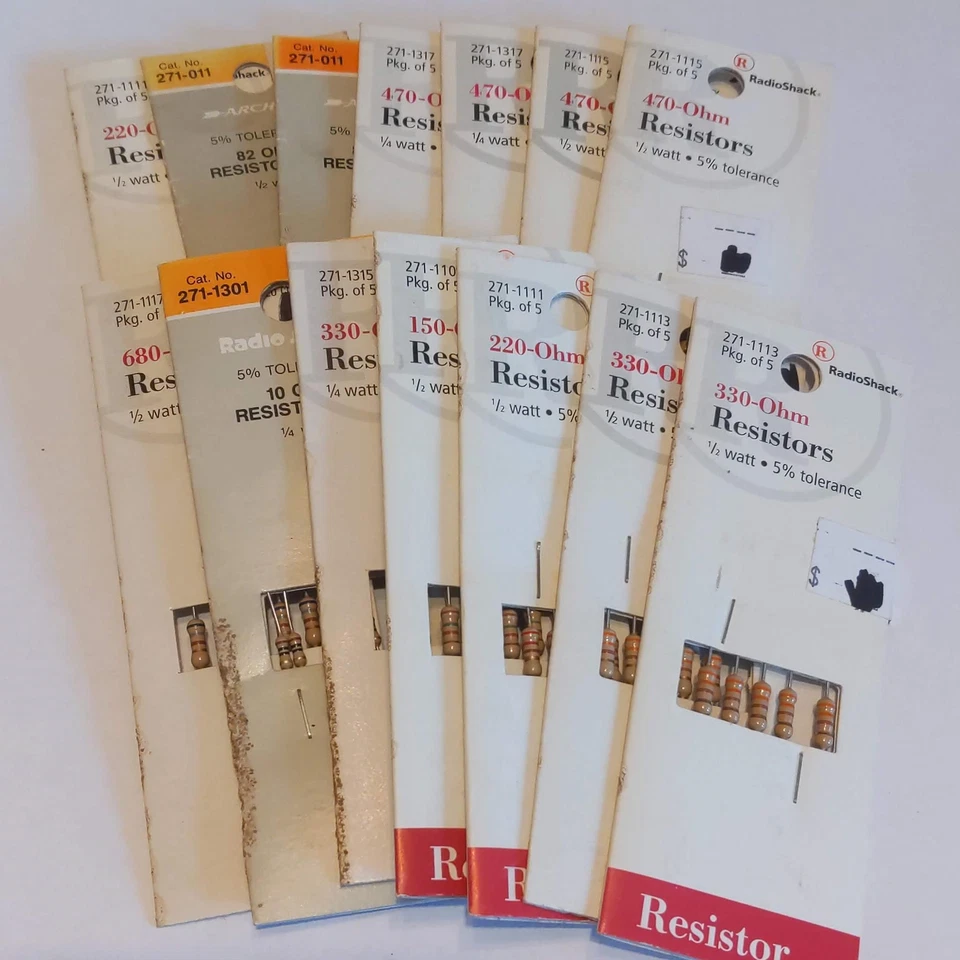 76 Radio Shack NOS Resistors, See Listing For Values And Counts - Image 1 of 1