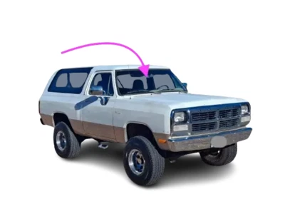 Fits: 1980-1993 Dodge Ramcharger Plymouth Trail Duster 2D Front Windshield Glass - Image 1 of 4