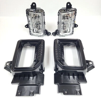 For 2020-2023 GMC Sierra 2500 3500 Base SLE SLT LED Fog Light Bezels Dual Color - Image 1 of 4