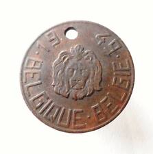 Belgium old medal DOG TAX TOKEN 1949 Taxation bronze token N# 126566