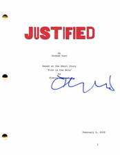 TIMOTHY OLYPHANT SIGNED AUTOGRAPH JUSTIFIED FULL PILOT SCRIPT - THE MANDALORIAN