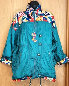 Women's Lavon By Cheerful Corp Vintage 1990s Teal Green Parachute Jacket Size SM - Picture 1 of 21