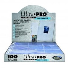 Ultra PRO 9-Pocket SILVER Series PAGES for Standard SIZE Cards 100 Pack BOX