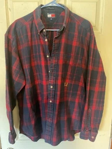 TOMMY HILFIGER HERREN (XL) BLAU/ROT KARIERTES BUTTON DOWN HEMD TOP GEBRAUCHT - Bild 1 von 2
