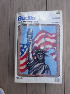 LIBERTY 20"X27" Patriotic Bucilla Deluxe Pile Latch Hook Rug Wall- Kit #13154 - Picture 1 of 5