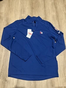 Nike Philadelphia 76ers NBA Authentics 1/4 Zip Pullover Shirt Men Size L-Tall - Picture 1 of 5