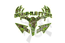 Lime Camo Bowhunter Deer Skull S4 Arrow Vinyl Sticker Decal Buck hunt whitetail