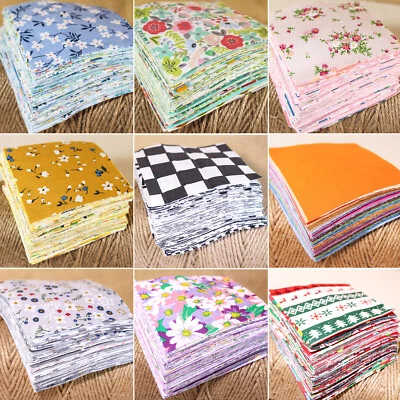 100 Flower Floral Printed Fabric Charm Precut 4" Squares Fabric Bundles Quilt - Image 1 of 4