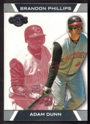 2007 Topps Co-Signers Red #21.3 Adam Dunn, Brandon Phillips #/299 - Image 1 of 2