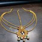 Indian Kundan Gold Plated Pearl Forehead Tikka Bollywood Women Fashion Jewelry