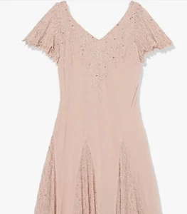 J Kara Women's Petite Short Beaded Dress, BLUSH/MULTI 3023BLP SIZE 8P NWT - Picture 1 of 8